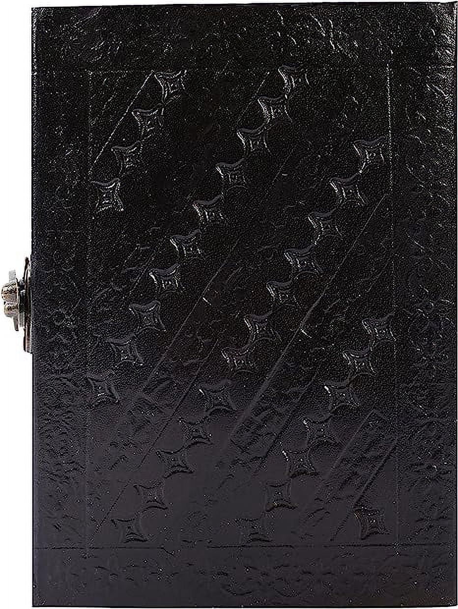 OVERDOSE Colosseum Black Leather Journal - Handmade Journal For Students, Office Bound Leather Journal for men & women | Sketchbook | Notebook Diary - 5 x 7 inches | 12 x 17 cm | A6