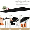 thumbnail image 3 of Sorbus 3-Pack 35"x9" Floating Wall Shelves for Bedroom, Kitchen, Bathroom, Home Décor, Black, 3 of 4
