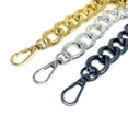 thumbnail image 5 of Bolso de mano exagerado Cadena grande Longitud total 41cm Cadena de giro de aluminio de metal Cadena para funda de teléfono móvil Color dorado y plateado, 5 of 5