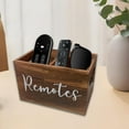 thumbnail image 6 of LOVIVER Remote Control Holder Bedside Table Storage Organizer Wood 2 Slots Multipurpose Desktop Organizer for Countertop Bedroom Home Brown, 6 of 8