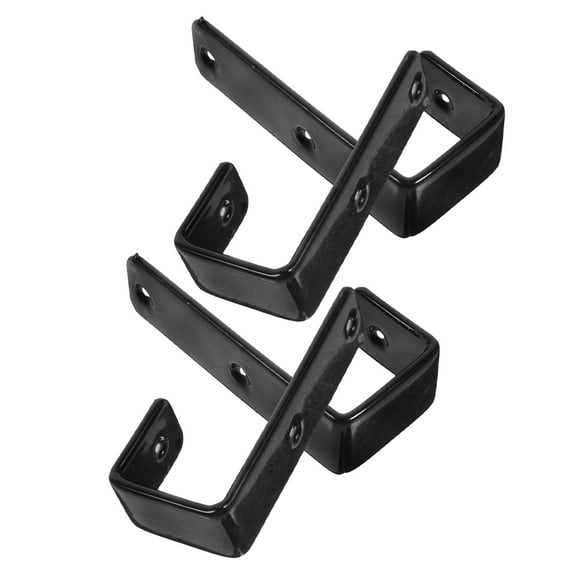 LEORX Bunk Bed Ladder Hooks, Heavy Duty Iron, Black, Space-Saving Design, 4Pcs