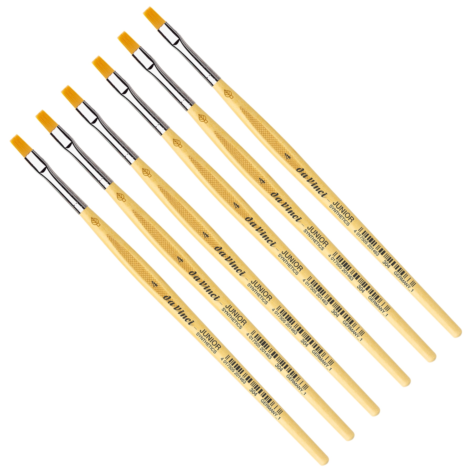 da Vinci JUNIOR Synthetics Student Brush, Synthetic, Tempera, Round, Series 304, Size 4, Pack of 6