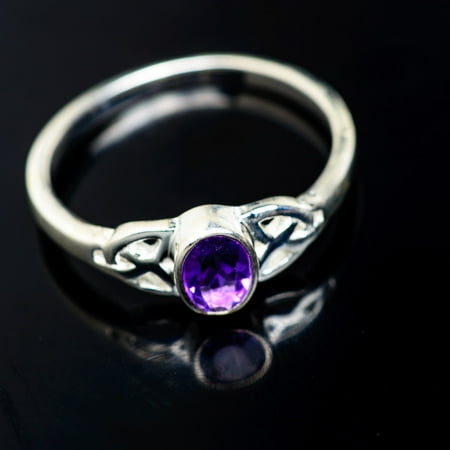 Silver Faceted Amethyst Ring Faceted Amethyst Ring Size 8.25 (925 Sterling Silver) - Handmade Boho Vintage Jewelry RING947133 ()