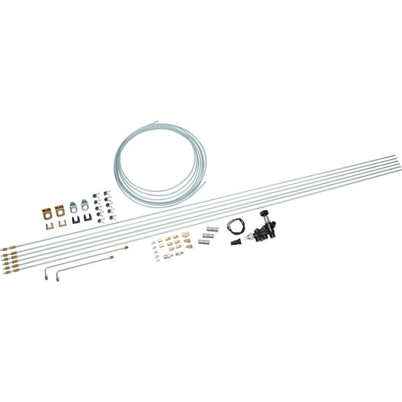 Speedway Motors Universal Brake System Builder Kit, Includes Lines, Fittings, Valves, Wilwood Proportioning Block, 25-Foot Steel Brake Line Roll and Hardware