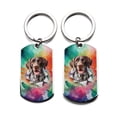 thumbnail image 2 of Funny Watercolor Adorable German Shorthaired Pointer Peeking Through Torn Paper Effect Stainless Steel Keychain GSP Lover Dog Gift Collar Charm Tag Keyring - 00026, 2 of 5