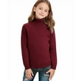 thumbnail image 6 of Turtleneck Sweaters for Boys Girls 2-15 Years Kids Winter Knitwear Clothes Long Sleeve High Neck Knit Pullover Top (14 Years, Wine), 6 of 7