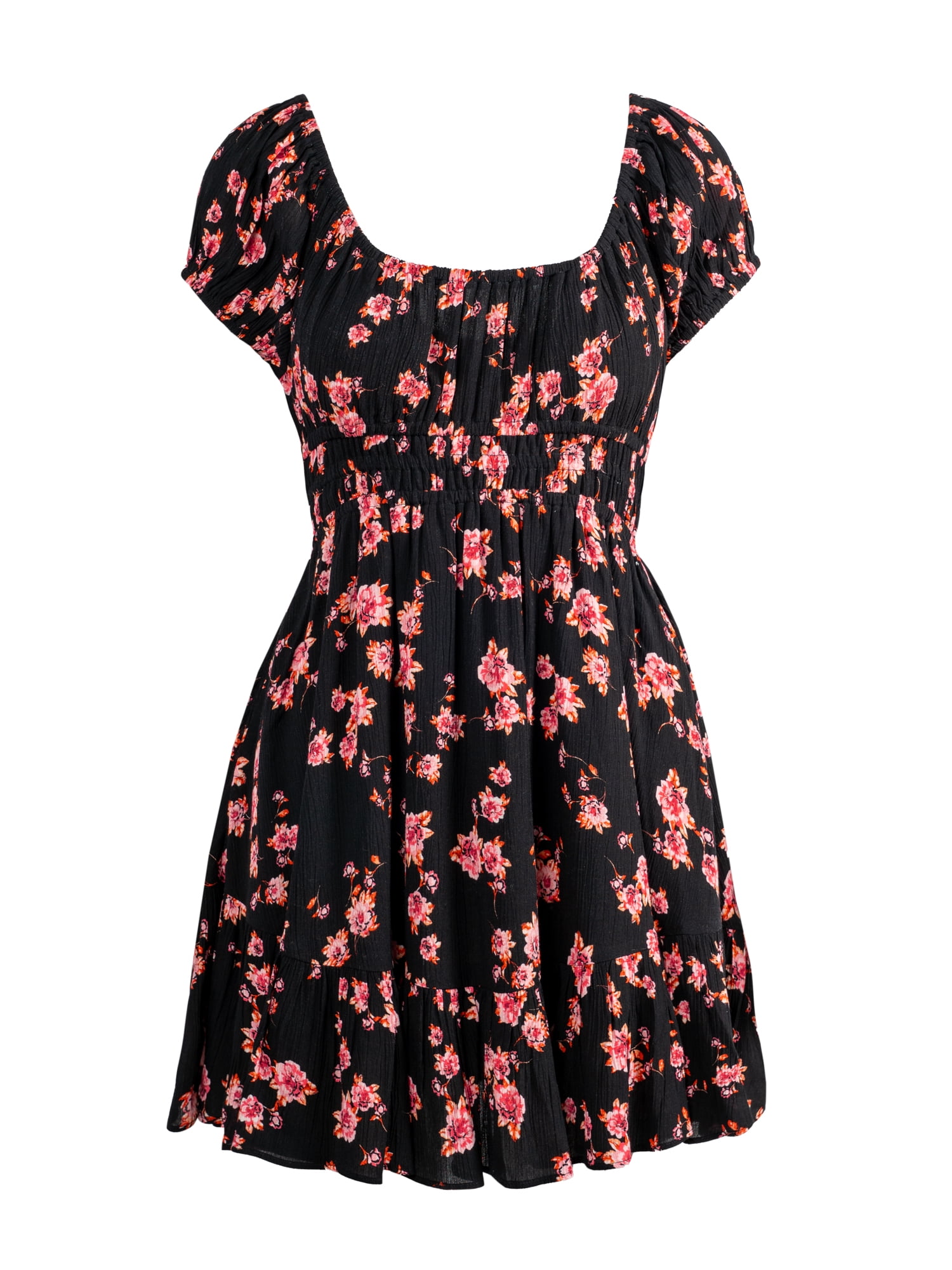 Jessica Simpson Women's Leah Ruched Mini Dress with Puff Sleeves, Sizes XS-XL