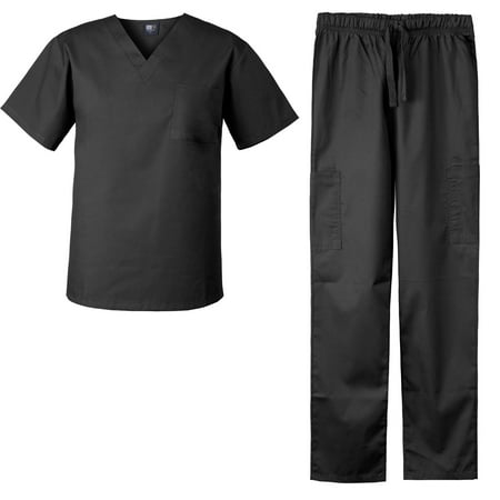 

Medgear Men s Stretch Scrubs Set V-neck Top and Cargo Pants for Men and Women