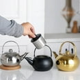 thumbnail image 6 of Stainsless Steel Teapots with Infuser Short Spouts Coffee Kettles Stovetop Kettles Round Coffee Teas Pots Easy to Use, 6 of 9