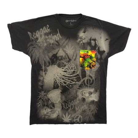 Dance away to Jamaica in our Reggae Music Mind Soft T-Shirt Tee Printed Pocket Unisex Mens -