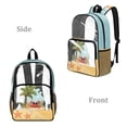 thumbnail image 2 of SEANATIVE Clear Backpacks for Girls Boys Preschool Elementary Kids Clear Backpack Transparent Bookbag See Through Daypack PVC Heavy Duty School Bag, Crab Starfish Palm Tree Pattern, 2 of 7