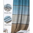 thumbnail image 3 of Blue Beige Brown Blackout Curtains for Bedroom Living Room Darkening Curtains 63 Inches Long Country Retro Gradient Wooden Grain Window Curtain 2 Panels Set Window Treatment Grommet Drapes 52"x63", 3 of 9