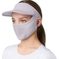 thumbnail image 2 of Women's UPF 50+ Ice Silk Face Mask with Visor Brim, Breathable Mesh Sun Shield for Outdoor Hiking Running Cycling, Lightweight UV Protection Half Face Cover for Sports Light Ashy, 2 of 4