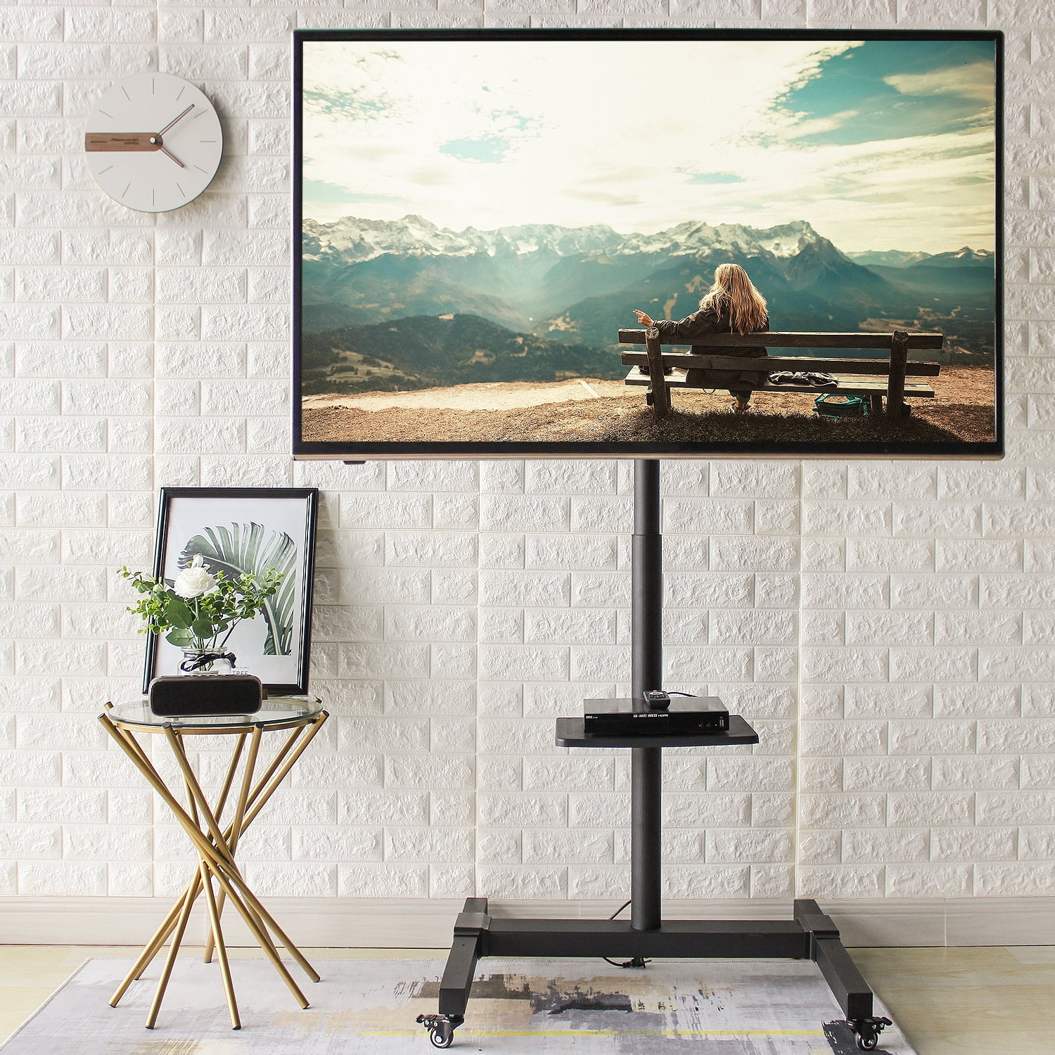 Rfiver Adjustable TV Stand TV Mount Shelf for 70 Inch TV Stand