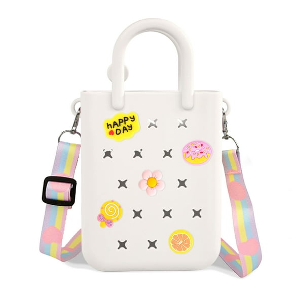 Silicone Hole Handbag Toddler Purse With Adjustable Shoulder Strap Can Be Diy Decoration, Girls Birthday Gift