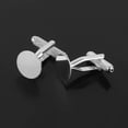 thumbnail image 4 of 20 piezas moda hombres plata 12 mm planas redondas en blanco ajustes gemelos Zulema Gemelos, 4 of 8