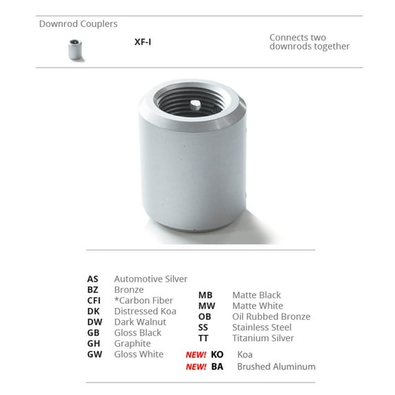 Modern Forms Xf-I Downrod Coupler - White