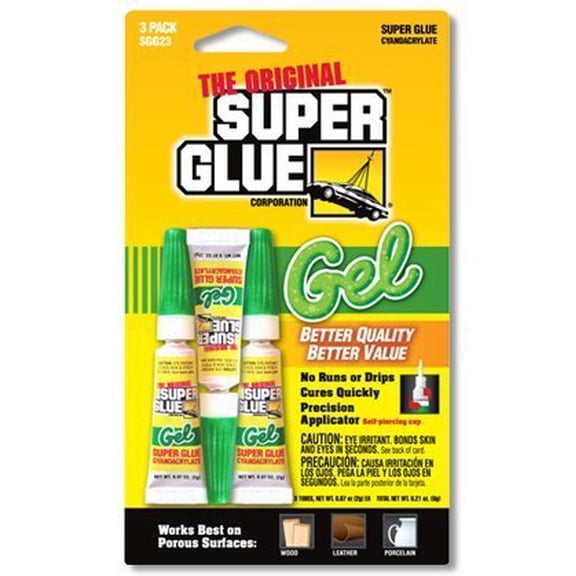 The Original Super Glue - Gel - 3 QTY - .07oz Tubes