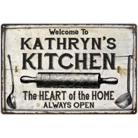 KATHRYN'S Kitchen Farmhouse Sign Gift Personalized 12x18 Metal 112180033085
