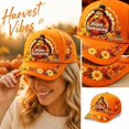 thumbnail image 2 of Voska Thanksgiving Harvest Baseball Cap Adjustable Fall Autumn Turkey Pumpkin Printed Hat Adult Casual Holiday Party Accessory C One Size, 2 of 5
