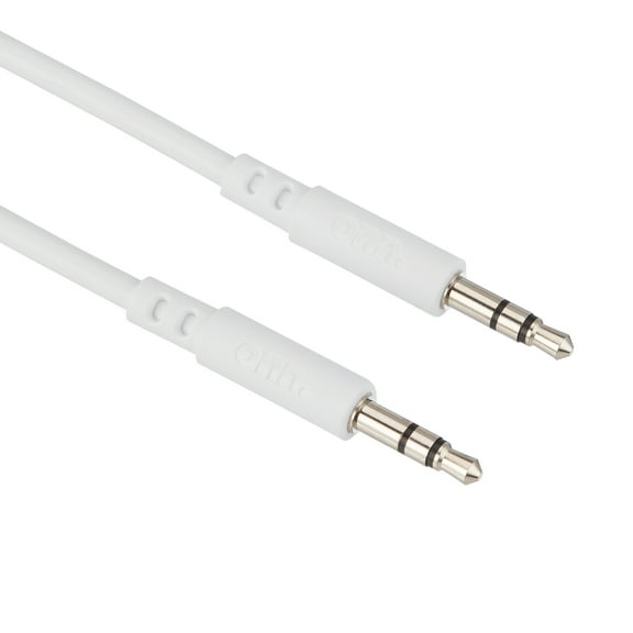 onn. 3 ft or 6 ft 3.5mm AUX Audio Cable - Black, White, Aqua