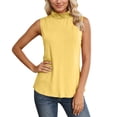 thumbnail image 2 of HUANBAI Women‘s Ribbed High Neck Sleeveless Tank Top Stretch Soft Comfort Fit Wear Solid Color Basic Shirt Basic Sleeveless Tank Tops, 2 of 5
