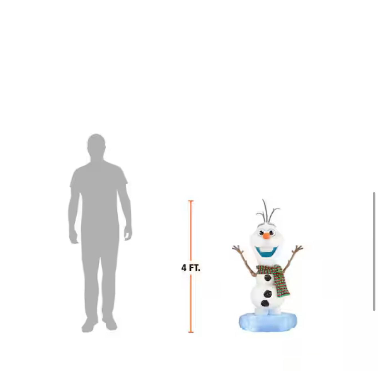 Disney 4 ft. Animated LED Holiday Olaf A7