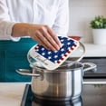 thumbnail image 4 of 4th of July Pot Holders for Kitchen Heatproof Potholder, 2 Pack Independence Day American Flag Red Striped Blue Star Hot Pads Multipurpose Oven Pads Cloth Potholders Trivet for Cooking and Baking, 4 of 8