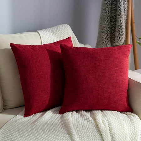 Throw Pillows Covers For Couch Set Of 2 Premium Linen Rectangle