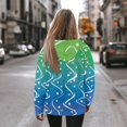 thumbnail image 3 of COEQINE Women's Hoodies Lightweight Oversized Sweatshirts Pullover Fashion Y2K Cozy Long Sleeves Crewneck Soft Casual Wear White Waves and Stars Green blue gradually Outfits Clothes, M, 3 of 7