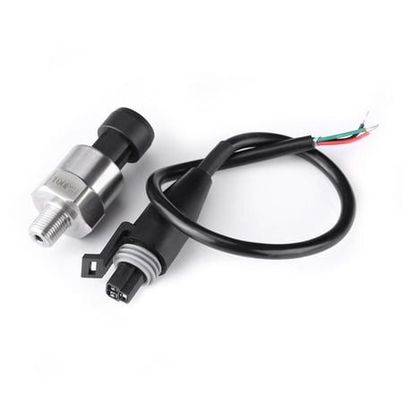 WALFRONT 1pc 1/8NPT Thread Stainless Steel Pressure Transducer Sender Sensor for Oil Fuel Air Water, Water Pressure Transducer, Pressure Gauge