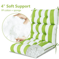 thumbnail image 6 of High Back Chair Cushions Set of 2, Adirondack Chair Cushion with Waterproof, Rocking Chair Cushion for Outdoor Patio, Garden Porch 45”x 22”x 4(green white）, 6 of 6