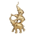 thumbnail image 3 of Golden Stacked Balancing Acrobatic Circus African Elephants Family Statue 15"H, 3 of 8