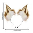 thumbnail image 2 of Jiibva Faux Fur Fox Wolf Ears Headband Handmade Furry Animal Ear Hairband Women Men Head Accessories for Halloween Party, 2 of 7