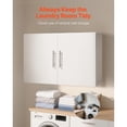 thumbnail image 3 of KFFKFF Armoire Murale de Buanderie, Armoire Suspendue Murale à 2 Niveaux avec Tablette Réglable, Armoire de Rangement de 36 Po avec 2 Portes, Blanc, 3 of 9