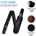 thumbnail image 4 of Correa para guitarra, Strap guitarra acústica, bajo eléctrico, guitarra eléctrica, Tahali negro con hombrera 7 cm y clips, ajustable desde 90 cm hasta 145 cm. Kidam Negro, 4 of 4