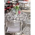 thumbnail image 6 of Outdoor Tablecloth with Umbrella Hole Zipper Farmhouse Black Round Tablecloth 60" Waterproof Outside Table Cloth Vintage Flower Leaf Botanical Plant Patio Table Cover Tablecloths for Picnic Party, 6 of 8