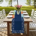 thumbnail image 4 of Table Runners 72 Inches Long Dress Scarves, Rustic Botanical Farmhouse Kitchen/Dining Table Runner, Coffee Tablerunners, Japanese Herb on Navy Blue Simple Art 14x72 Inch, 4 of 9