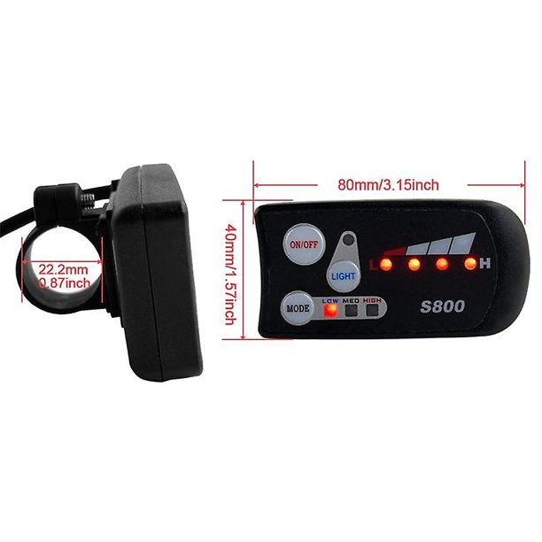 Bicicleta eléctrica 36v48v S800 Led Lcd Metro Pantalla del panel de control para Ebike controlador 5 pines Waterpr