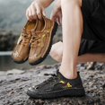 thumbnail image 5 of Men's Breathable Mesh & Leather Outdoor Hiking Shoes, Quick-Lace Water-Resistant Sneakers, 5 of 8