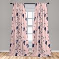 thumbnail image 2 of Springtime Window Curtains, Blooming Jungle Boho Flowers Pattern with Petals Soft Composition Print, Lightweight Decor 2-Panel Set with Rod Pocket, Pair of - 28"x95", Blush Dark Indigo, by Ambesonne, 2 of 3