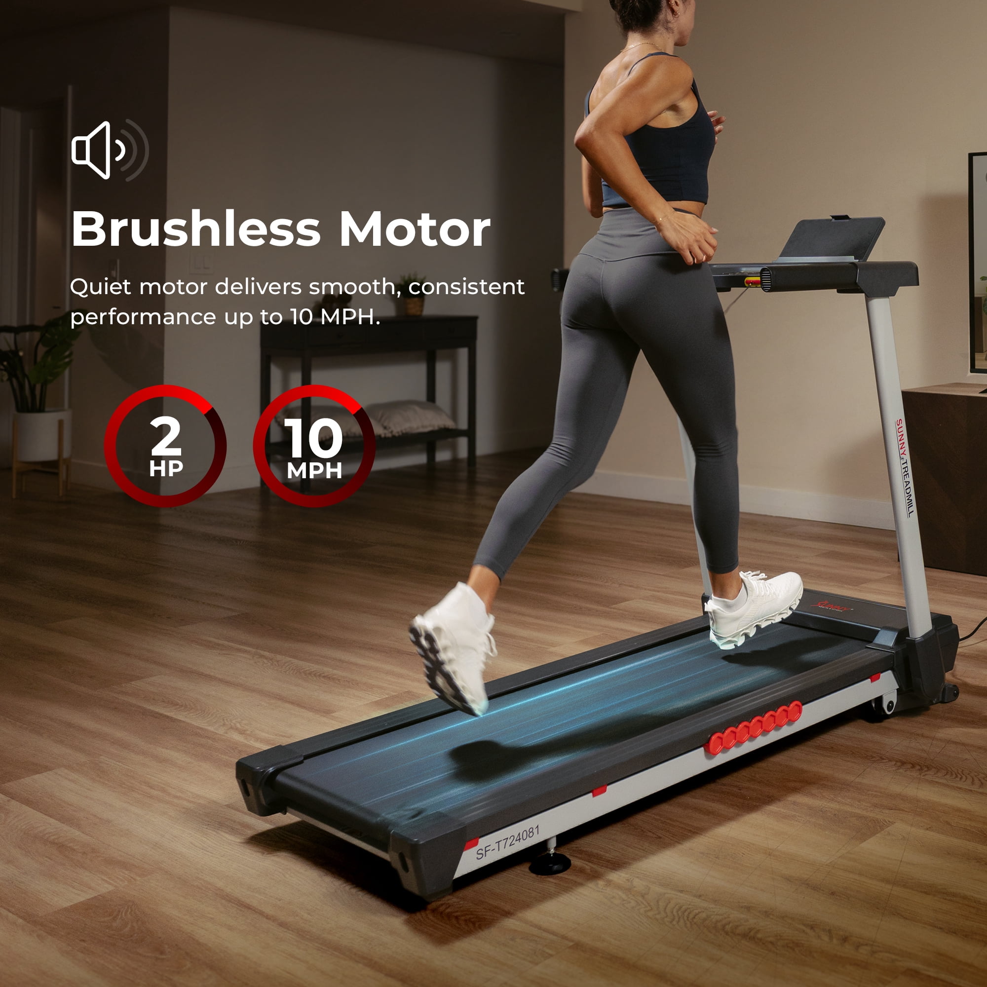 Sunny Health & Fitness Pace 500 Smart Auto Incline Treadmill - SF-T724081