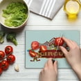 thumbnail image 4 of Circus Cutting Board, Happy Fun Trained Circus Animals with Nostalgic Tent Carnival Party Show Art, Decorative Tempered Glass Cutting and Serving Board, Small Size, Red White, by Ambesonne, 4 of 5