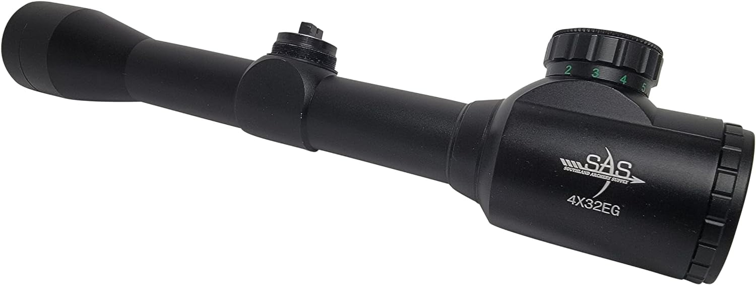 SAS Hunting 4x32 Illuminated Scope with Weaver Rings for Rifle Crossbow EG