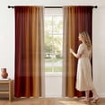 thumbnail image 4 of Burnt Orange Curtains 84 Inch Length for Living Room 2 Panel Set Burnt Orange and Terracotta Window Curtain Rust Orange Ombre Gradient Light Filtering Curtains Modern Abstract Drapes, 4 of 8