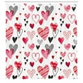 thumbnail image 3 of Ambesonne Valentine Shower Curtain, Various Heart Shapes, 69"Wx75"L, Pink Black White, 3 of 3