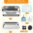 thumbnail image 7 of Extra Large Stainless Steel Rabbit Litter Box, Pull-Out Bunny Potty Pan with Metal Grid, Rabbit Cage Bathroom Set Includes Pee Pads Cleaning Set for Small Animals (17.7" x 13.8" x 5.9"), 7 of 7