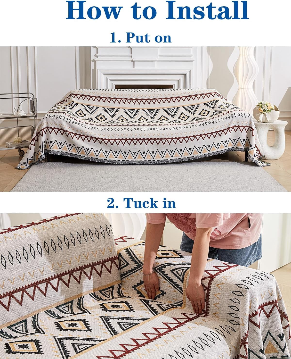 Couch Cover Sheet Blanket, Oversized Reversible Covers for 3-4 Cushion High Backed Backrest Sofa, Extra Large Furniture Decoration Covers Sofa Slipcovers, L Shape U-Shaped Sectional Protector