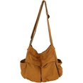 thumbnail image 1 of Shoulder Bags, Large Capacity Solid Soft Denim Leisure Travel Bag Multiple Pockets Denim Crossbody Bag Denim Bags, 1 of 5
