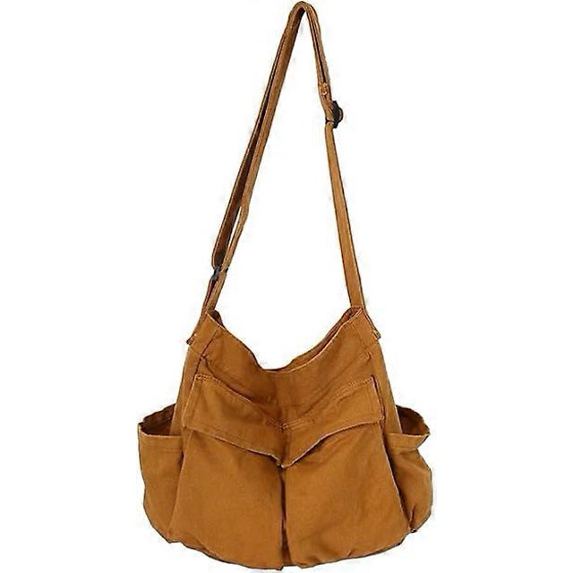 Shoulder Bags, Large Capacity Solid Soft Denim Leisure Travel Bag Multiple Pockets Denim Crossbody Bag Denim Bags